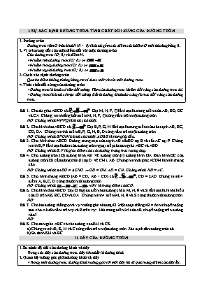 Bài tập Hình học lớp 9 - Bài 1 Đường tròn
